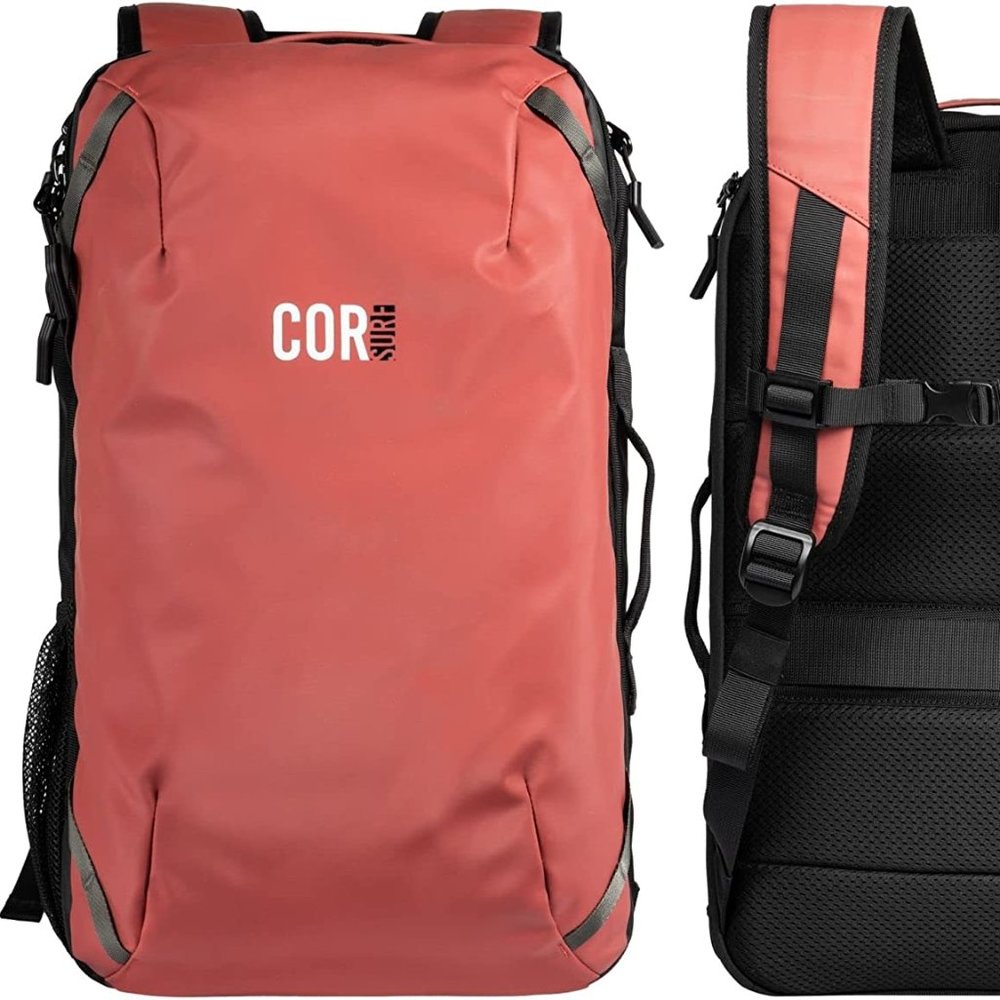 COR SURF Island Hopper 28L WATER-RESISTANT LIGHTWEIGHT TRAVEL BACKPACK Lava Red